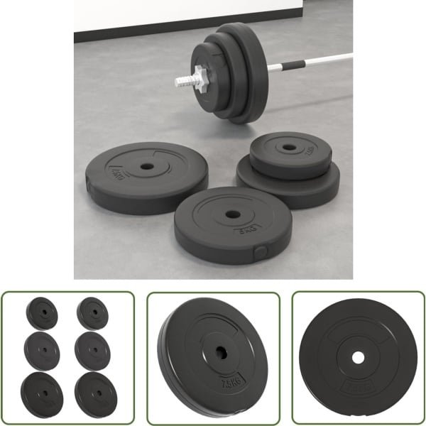 vidaXL Gewichtsschijven - Halterschijven - Halterschijven 6 st 30 kg cement - Home Workout - Krachttraining - Fitness