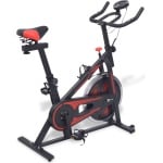 vidaXL - Hometrainer - met - hartslagsensoren - zwart - en - rood