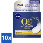 10 x NIVEA - Nachtcrème - Q10 POWER Anti-Rimpel - Voor alle huidtypen - Met Q10 & Creatine - 50 ml - Collageen Stimuleren - Huidverjonging - Huidverzorging - Nivea
