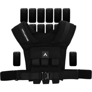 APEX MOTION Gewichtsvest 12KG - One Size Fits All - Metalen Gesp - Weight Vest Verstelbaar in Gewichten - Fitness, Calisthenics & Crossfit - Full Black