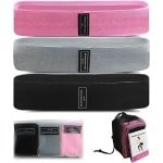 Allecto Plus - 37 cm x 8,3 cm Fitnessbanden Breiset, Set van 3 Weerstandsbanden van Stof voor Benen & Billen - Effectieve Gymnastiekband voor Krachttraining, Spieropbouw & Yogatraining. De ideale set voor thuisfitness.