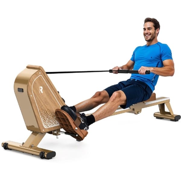 Amolass - Fitness - Roeitrainers - Roeimachine - Inklapbaar - 16 Weerstandniveaus - Magnetische Roeitrainer - Hout - 45x55x150cm