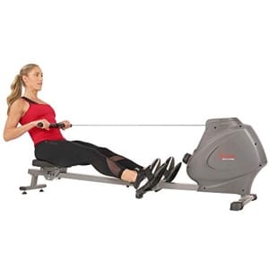 Compacte opvouwbare magnetische roeitrainer met LCD-monitor en flessenhouder