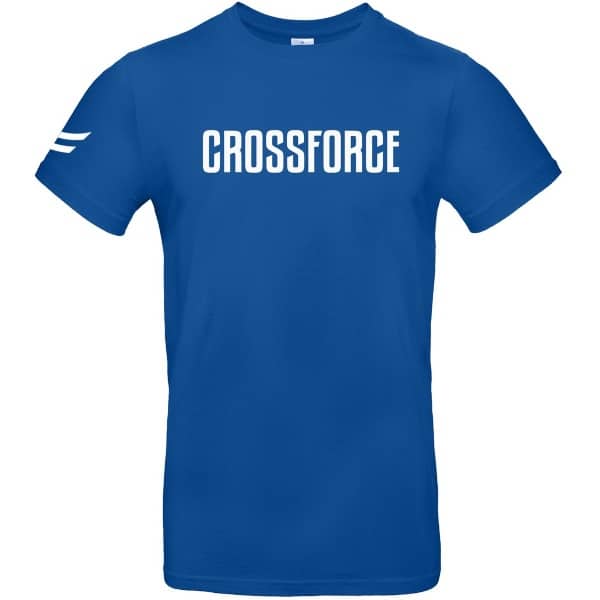 CrossForce Sport T-Shirt Unisex - CrossFit & Fitness - Sportkleding Unisex - Fitnesskleding - Gymkleding - Sportwear - Blauw & wit - MAAT XL