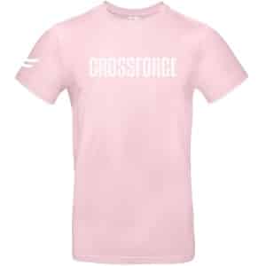 CrossForce Sport T-Shirt Unisex - CrossFit & Fitness - Sportkleding Unisex - Fitnesskleding - Gymkleding - Sportwear - Roze & Wit - MAAT M