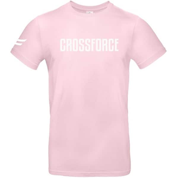 CrossForce Sport T-Shirt Unisex - CrossFit & Fitness - Sportkleding Unisex - Fitnesskleding - Gymkleding - Sportwear - Roze & Wit - MAAT M