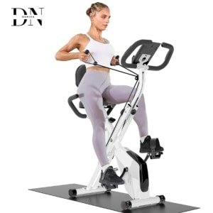 Deniva - Opvouwbare Hometrainer - Fitness Fiets - Fitness Aparaat - Full Body - 8 Weestanden - Hartslagsensoren - LCD Scherm