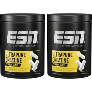 ESN Ultrapure Creatine Giga Caps, 2 x 300 Capsules Voordeelverpakking, 200 Porties Creatine Monohydraat - Vegan