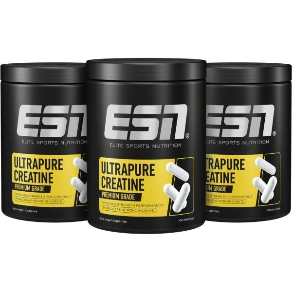 ESN Ultrapure Creatine Giga Caps, 3 x 300 Capsules Voordeelverpakking, 300 Porties Creatine Monohydraat - Vegan