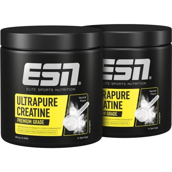 ESN Ultrapure Creatine Poeder, 2 x 250 g Voordeelverpakking - Puur Creatine Monohydraat, Premium Kwaliteit, Veganistisch