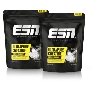 ESN Ultrapure Creatine Poeder, 2 x 500 g Voordeelverpakking - Puur Creatine Monohydraat, Premium Kwaliteit, Veganistisch