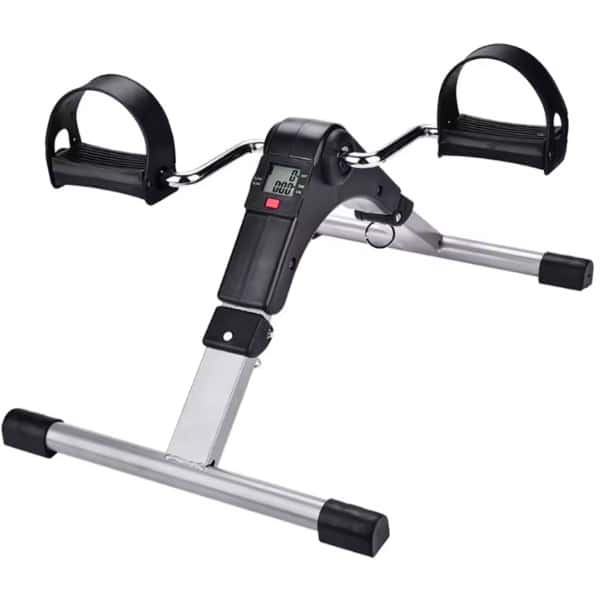 Fietstrainer - Opvouwbare Mini Hometrainer met LCD Scherm, Verstelbare Weerstand & Antislip Pedalen - Stoelfiets voor Armen en Benen