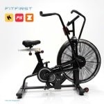 FitFirst AirBike X-55 - AirBike met Transportwielen, Hartslagband & Bluetooth Apps - 7 Trainingsprogramma's - Thuis Fitness - HIIT Training - Cardio