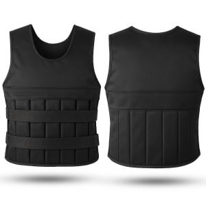 Fitby Verstelbaar Gewichtsvest 10KG - Weighted Vest - Gewichtsvesten - Gewichten - Krachtraining & Crossfit - Cardio - One Size - Zwart