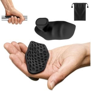 Fitness Krachttraining Grips - 2 Stuks - Rubberen Gym Gewichtheffen Antislip Oefengrepen - Deadlift Straps - Lift Straps - Krachttraining - Vingerloze Gewichthef Grips - Anti-slip Palm Protectors - Zwart