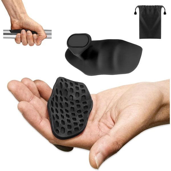 Fitness Krachttraining Grips - 2 Stuks - Rubberen Gym Gewichtheffen Antislip Oefengrepen - Deadlift Straps - Lift Straps - Krachttraining - Vingerloze Gewichthef Grips - Anti-slip Palm Protectors - Zwart