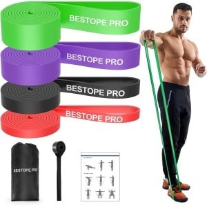 Fitnessbanden met 4 Weerstandsniveaus en Deuranker - Perfect voor Krachttraining en Stretching