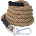 Goodivery ® Gym klimtouw met karabijnhaak 30/40/50 mm | krachttraining sporttouw, vechttouw, spiertraining 3/4/4,5/5,5/6/7,7/9,2 m