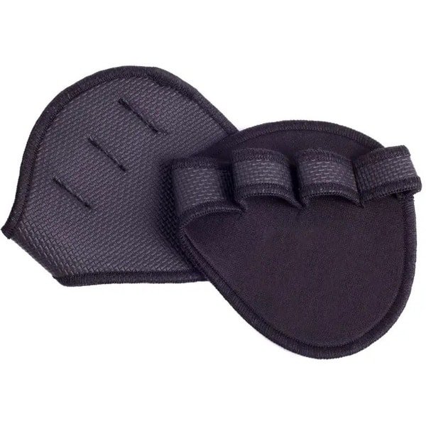 Grip Pads Handschoenen / Handpads - Zwart - Kunstof - One Size - Set van 2 - Fitness Handschoenen Dames & Heren -Zweetvrije Trainingshandschoenen - Fitness, Crossfit & Krachttraining - Lifting Straps