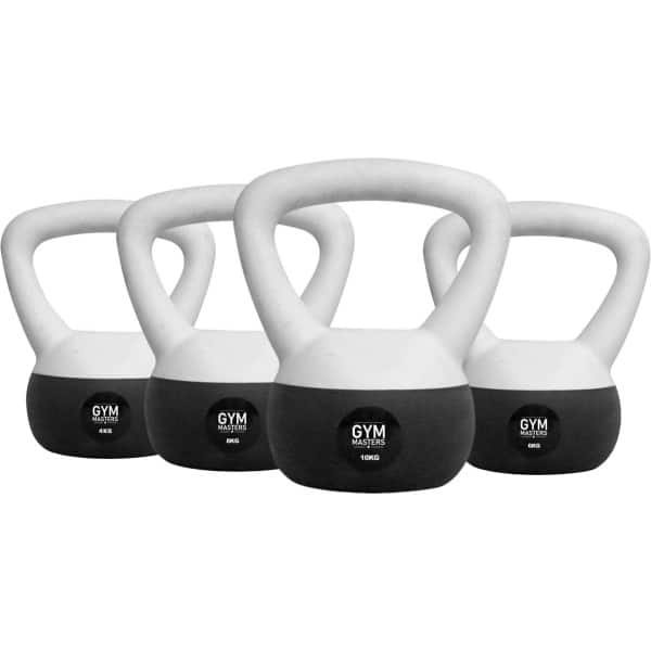 Gym Masters Zachte Kettlebell Set - 4, 6, 8 & 10 kg - Fitness Gewicht voor Thuis & Sportschool - Krachttraining & Cardio - Anti-Beschadiging