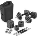 Gymtek® Halterset 20kg met Koffer - 2x Haltergrepen - 4x 2,5kg, 4x 1,25kg, 4x 0,5kg - Halter set voor Krachttraining, Workout, Gym