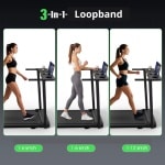 Hennova Loopband - Treadmill - Loopband inklapbaar - Tot 12 km per uur snelheid - Met wielen - Met bluethoot - Draagvermogen 120 kg - Zwart - 114.5 x 89 x 49 cm