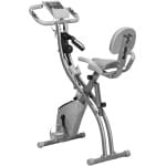 Hometrainer - Spinningfiets - Hometrainers - Indoorfietsen - Indoorfiets - 2-in-1 Fitness Fiets - 8 Niveaus - LCD Display - Opvouwbare - Verstelbaar Zadel - met Rugleuning - 120kg Draagkracht - Fiets - voor Cardio Training - Grijs