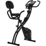 Hometrainer - Spinningfiets - Hometrainers - Indoorfietsen - Indoorfiets - 2-in-1 Fitness Fiets - 8 Niveaus - LCD Display - Opvouwbare - Verstelbaar Zadel - met Rugleuning - 120kg Draagkracht - Fiets - voor Cardio Training - Zwart