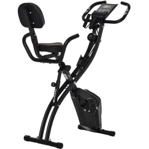 Hometrainer - Spinningfiets - Hometrainers - Indoorfietsen - Indoorfiets - 2-in-1 Fitness Fiets - 8 Niveaus - LCD Display - Opvouwbare - Verstelbaar Zadel - met Rugleuning - 120kg Draagkracht - Fiets - voor Cardio Training - Zwart