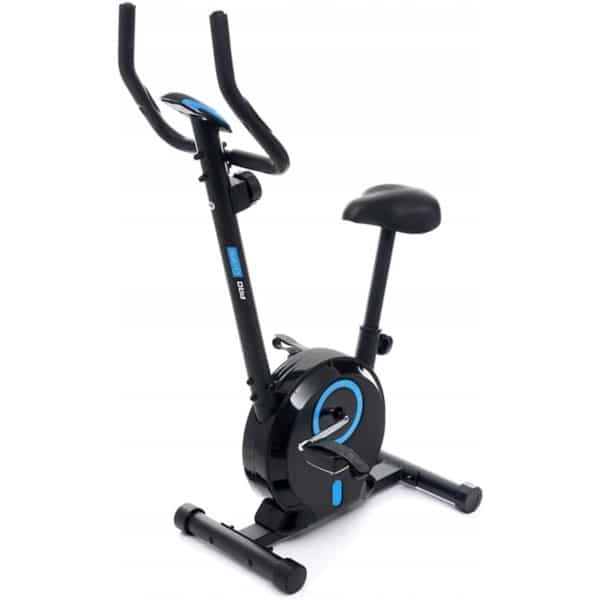 Hometrainer met verstelbare zitting en hoge handgreep - Fitnessfiets met LCD-display en hartslagmonitor voor thuis