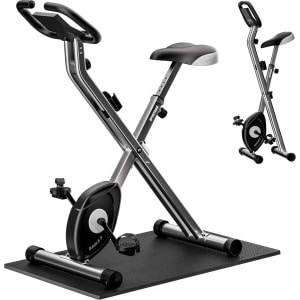 Inklapbare Hometrainer met 10 Weerstandslevels en LCD Display - Fitnessbike met 2 Fitnessbanden