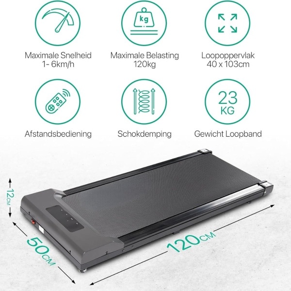 Lexium Loopband Bureau - Walking Pad - Treadmill - Loopband voor Thuis en op Kantoor - Wandelband