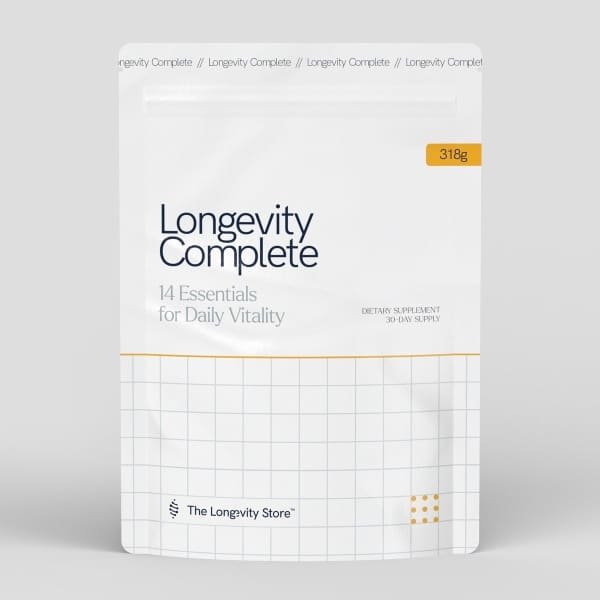 Longevity Complete™ NAD+ booster 14-in-1 Supplement met NR (Nicotinamide Riboside), Lion's Mane en Hyaluronzuur, Creatine en nog 10 andere hoogwaardige ingredienten met Premium NL Kwaliteit