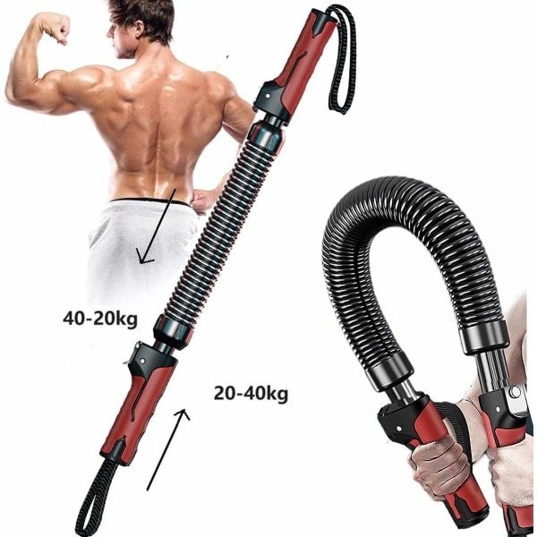 Meedeer Fitness Buigveer-Verstelbare Power Twister-20-40kg Arm Buigveer-Buigveer-Buighalter-Armtainer-Expander-Weerstandsveer-Krachttraining-Weerstandsveer-Zwart/Rood