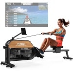 MettleMatic Roeitrainer met Waterweerstand - Roeimachine met tablethouder en LED Bluetooth scherm - Roeiapparaat voor thuis met 6 weerstandsniveaus - Hometrainer inklapbaar - Geschikt voor gebruikers tot 200cm