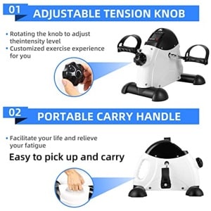 Mini Hometrainer voor Thuis en Kantoor - Pedaaltrainer voor Arm- en Beentraining met LCD-Scherm