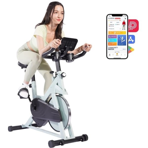 Novendo Goods - Superrun hometrainer - Indoor fitness bike - Grote Tablethouder - Met magnetische bediening en comfortabele stoel - Cardio - Black