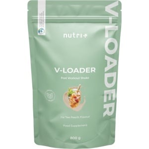 Nutri+ V-Loader Post Workout Shake- Ice Tea Peach Smaak - Hersteldrank voor spiergroei en regeneratie - met erwteneiwit, glutamine, creatine, vitaminen en mineralen - 800 g