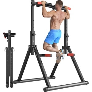 Opvouwbare Power Tower Voor Thuisgym - Verstelbare Pull Up Bar en Dip Station voor Krachttraining