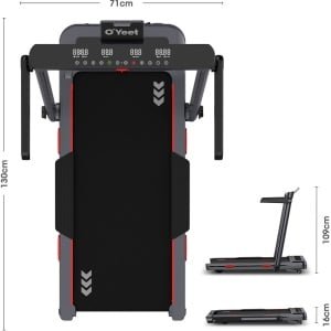 Oyeet Hardloopband - Loopband voor thuis - Inklapbaar - Treadmill - Hardloopsnelheid 14 km/u - Max. 130kg - Bluetooth - LED -