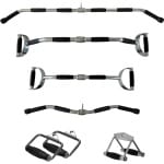 PH Fitness Multi Grip Set Roestvrij Staal - 6 Grips - Professionele Anti Slip Handgrepen voor Krachtstation, Power Rack, Cable Machine, Lat Pulldown Bar en Fly - Full-Body Krachttraining - Fitness Accessoires - Lat Booster Handles Handgrepen