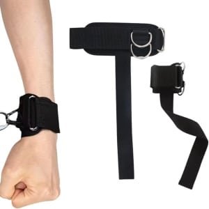 Pakket van 2 trekhulpmiddelen, krachttraining, gewichthefpolsbanden met D-ringen, grijphulpmiddelen, krachtsporten met halters, dumbbells, deadlifts, krachttraining - Cyslmuk®