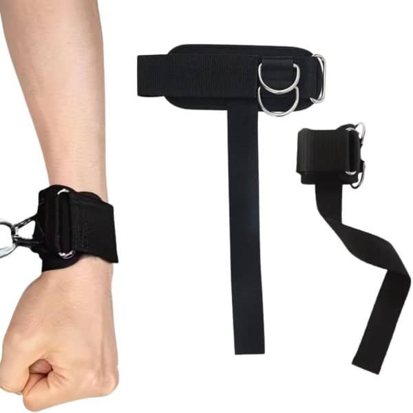 Pakket van 2 trekhulpmiddelen, krachttraining, gewichthefpolsbanden met D-ringen, grijphulpmiddelen, krachtsporten met halters, dumbbells, deadlifts, krachttraining - Cyslmuk®