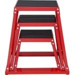 Plyometrische Springboxen, 12/18/24 Inch, Antislip Platform voor Thuisgymnastiektraining, Rood, voor Krachttraining