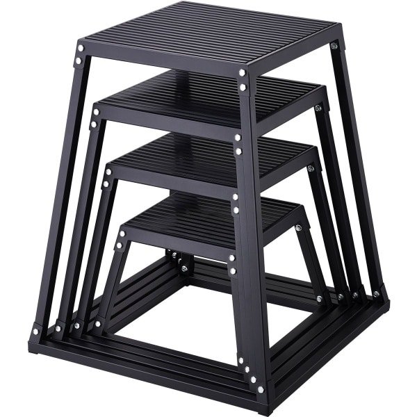Plyometrische Springboxen, 12/18/24/30 Inch, Antislip Platform voor Thuisgymnastiektraining, Zwart, voor Krachttraining