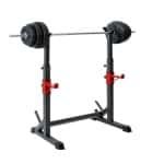 Professioneel Verstelbaar Squat Rack - Multifunctioneel Barbell Rek voor Thuisfitness - Krachttraining & Volledige Lichaamsoefeningen - Stevige Stalen Constructie - In Hoogte & Breedte Verstelbaar - Ideaal voor Squats - Bankdrukken & Meer