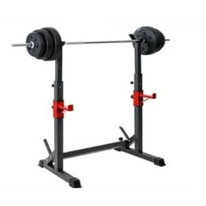 Professioneel Verstelbaar Squat Rack - Multifunctioneel Barbell Rek voor Thuisfitness - Krachttraining & Volledige Lichaamsoefeningen - Stevige Stalen Constructie - In Hoogte & Breedte Verstelbaar - Ideaal voor Squats - Bankdrukken & Meer