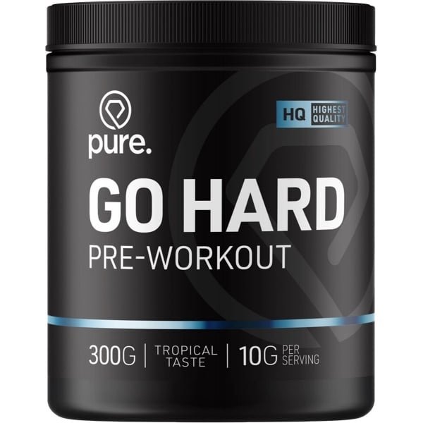 Pure. Go Hard Pre-Workout - Tropical - 300g - 30 servings - magnesium en vitamine C - suikervrij - fitness