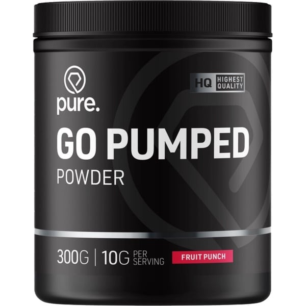 Pure. Go Pumped - Pre-Workout - 300gr - Fruit Punch - cafeïne vrij - sportsupplement - caffeine free
