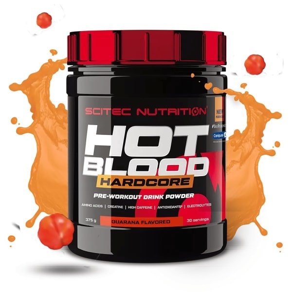 Scitec Nutrition - Hot Blood Hardcore (375 gram - Guarana) - krachtige pre workout formule - poeder - pre-workout - 30 doseringen